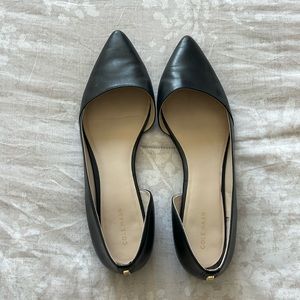 Black dressy flat with cutout